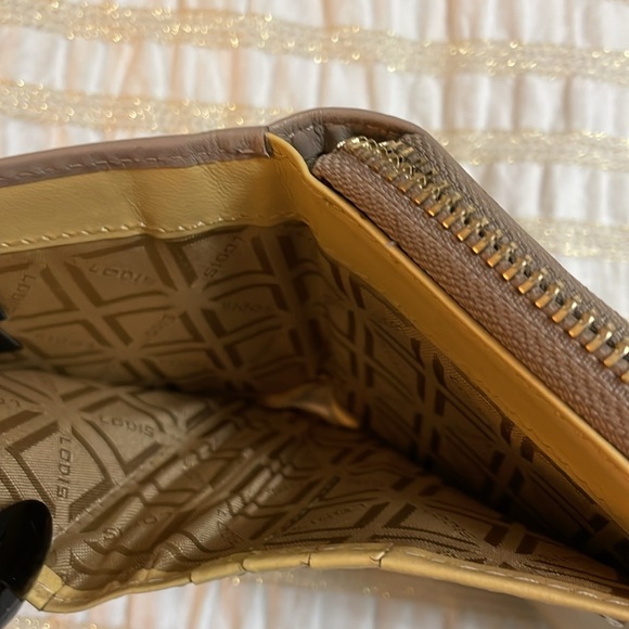 Lodis Taupe yellow Leather Wallet - Picture 6 of 6